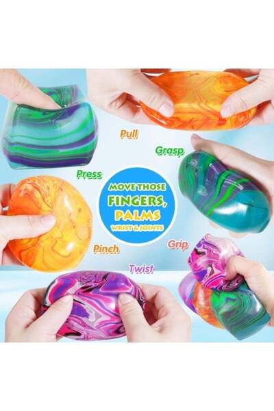 Needoh Fidget Toys Squishy Stress Cube, Stress Balls for Kids Adults Squishies Stress Relief, Ice Squishy Cube Sugar Balls, Sensory Toys for Kids with Autism