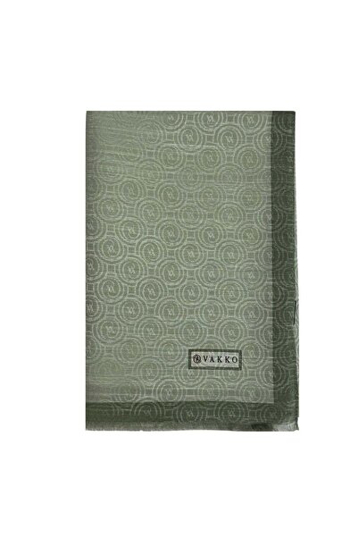 Vakko Pamuk İpek Monogram Şal 041728-Mint