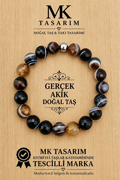 MK tasarım Genuine Agate Bracelet Mk.7000.832- Comfort-Peace-Energy- Stress R...