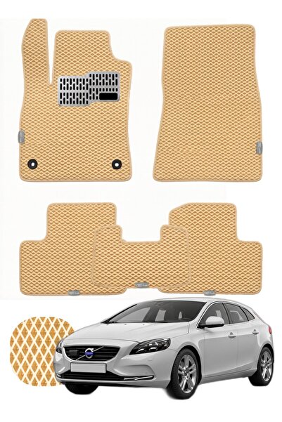 UNAL MAT Volvo V40 2012-2019 Özelleştirilebilir Tam Set Premium EVA Paspas - Bej