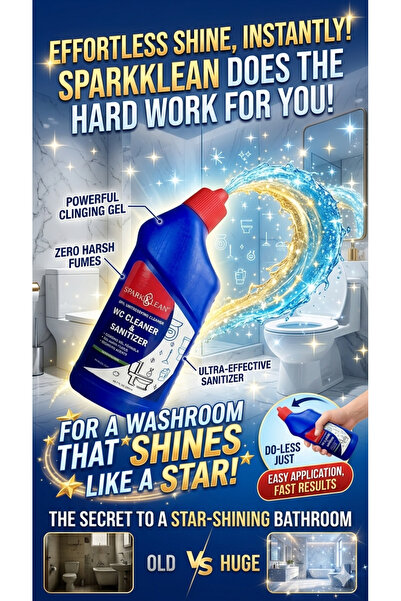 SPARKLEAN WASHROOM Cleaner Sanitizer, Thick Formula Toilet Bowl Cleaner, Lime...