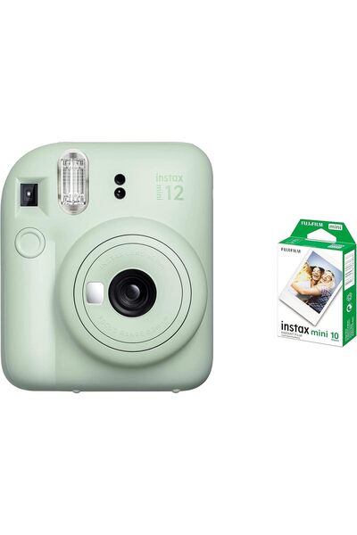 Fujifilm Instax Mini 12 Instant Camera - Mint Green + 1 Pack Film
