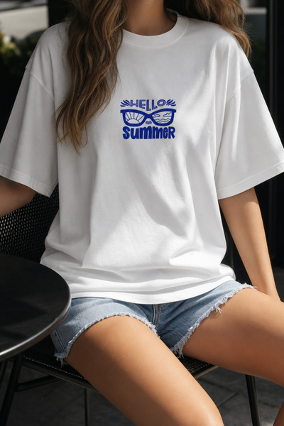 Carpe White Hello Summer Oversize T-shirt