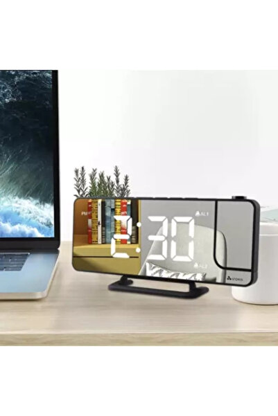 Izoxis Ceas cu alarmă LED cu 180 °   Proiector și Oglindă – Design Modern și ...