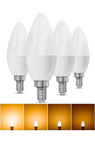 Generic 4 Pack E14 LED Bulbs 100% Dimmable, 6W 3000K Warm White Candle Bulb, ...
