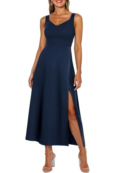 OEM Rochie de Seară Elegantă Midi cu Decolteu la Piept Maxi în Albastru Închis M
