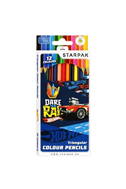 Starpak Creioane colorate, Starpak, Hot Wheels, 12 buc