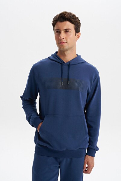 Arma Ar-Ma Men's Hooded Sweatshirt, Plain, with Kangaroo Pocket, Knitted Fabr...
