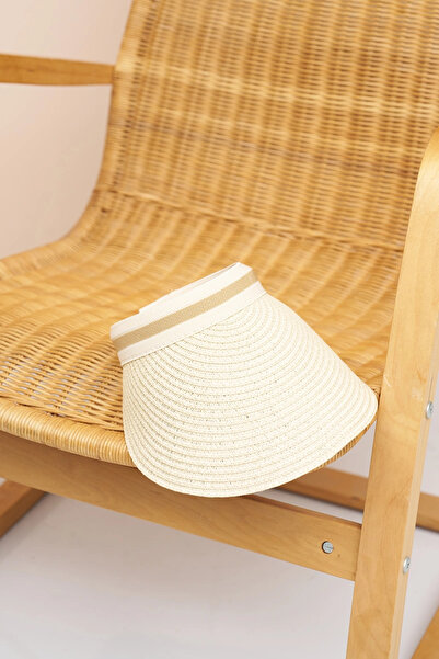Madame Polo Visor Straw Hat - Cream