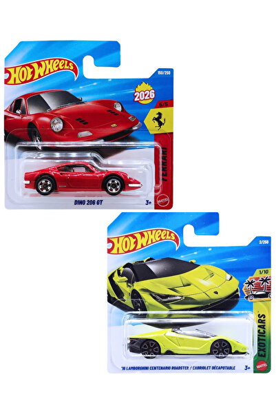 HOT WHEELS Ferrari Dino 206 GT - 16 Lamborghini Centenario Roadster