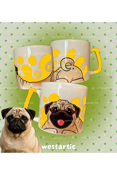westartic westdogs Pug Köpek Tasarım Kupa Fincan Bardak