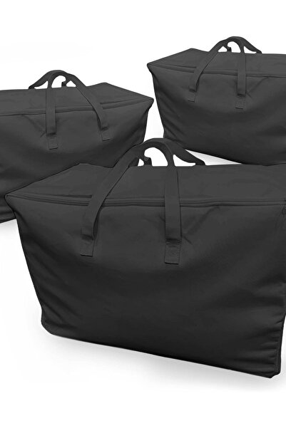 OEM PACH 3 Geantă Mare de Depozitare Geanți pentru Mutare 60x40x30cm Negru