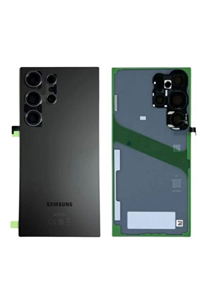 Yedcom Samsung Uyumlu S24 ULTRA Titanyum Siyah Uyumlu Kamera Camlı Arka Pil K...