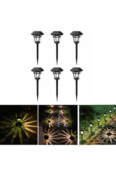 BZRSH Lampi solare de gradina set 6 bucati, LED 3000K lumina calda, 40 cm, se...