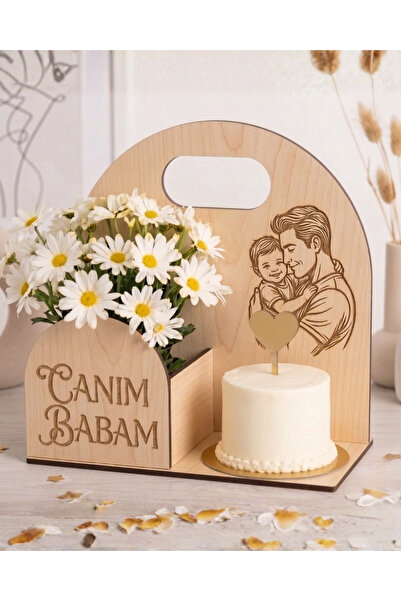 ih ihra White Wooden Presentation Stand with the Words "Dear Dad" - Flower Ho...