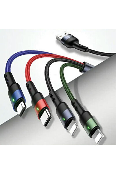 Usams US-SJ317 Πλεγμένο καλώδιο USB σε Lightning / Type-C / micro USB 1.2μ 2Α