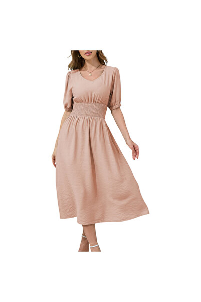 OEM Rochie Midi Pentru Femei De Vară, Evazată, Călduroasă, Aerată, Elegantă, ...