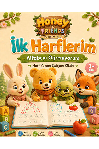 UAStudio Papelia Honey & Friends Ilk Yazı Defterim Harf Yazma Çalışma Kitabı ...