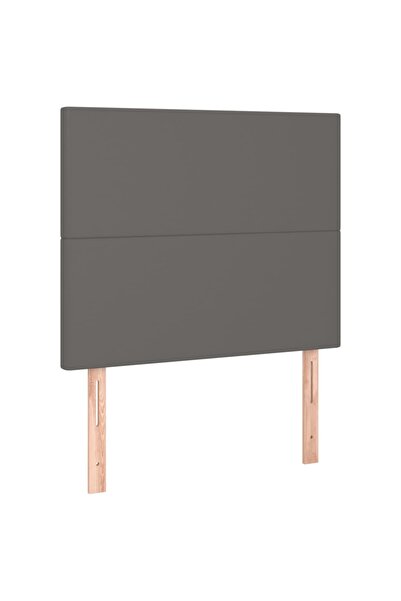 vidaxl Tăblie de pat gri 100x5x118/128 cm piele ecologică