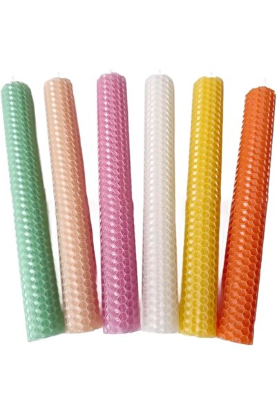 The Bros Handmade Beeswax Taper Candles, 6 Pack, Natural Bees Wax, Unscented ...