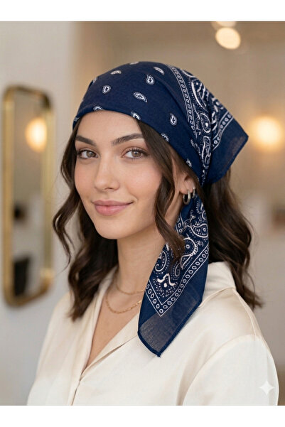 MutluBiDünya Etnik Desen Kare Pamuklu Bandana Fular