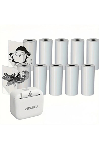 NorthAK Şeffaf Rulo 5 Adet 57x25mm - Piranha Mini Yazıcı Şeffaf Yapışkanlı Ru...