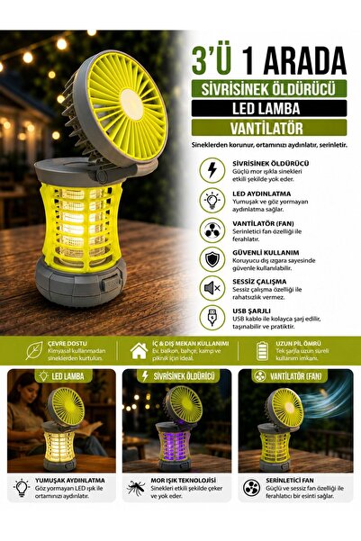 BRF Bix Sivrisinek Kovucu Dış Mekan/İç Mekan Elektrikli, Led Lamba, Vantilatö...