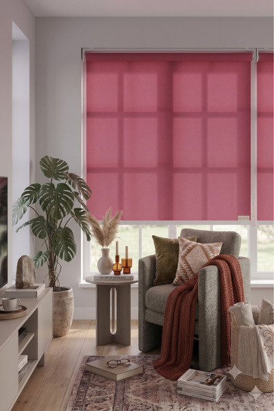 ATLANTİK Pembe Stor Perde Düz Mat Kumaş Güneşlik Salon ve Yatak Odası Perdesi