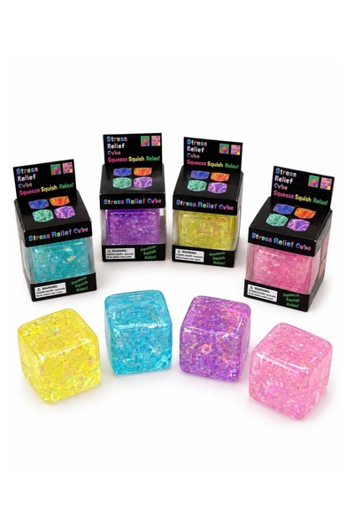 STRESS GIA’SWORLD® 2 bucăți jucărie senzorială ice cube cu sclipici - jucărie...