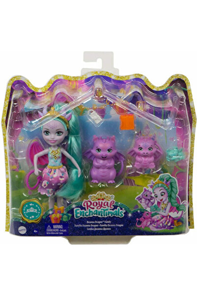 Mattel Games Κούκλα Mattel Royals Ντίνα & Οικογένεια Δράκων για παιδιά 4+ ετώ...
