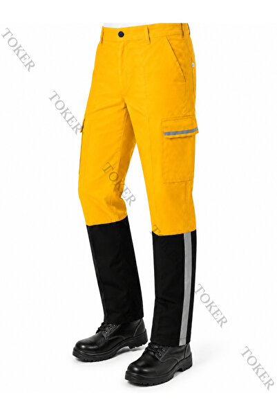 TOKER TEKSTİL Summer Yellow-Black Work Trousers 16/12 Reflective Work Pants