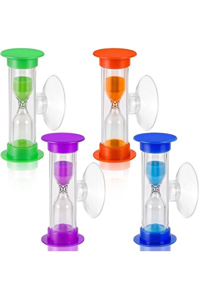 Arabest 4Pcs Sand Timer Toothbrush Timers with Suction Cup, 3 Minutes Mini Sa...
