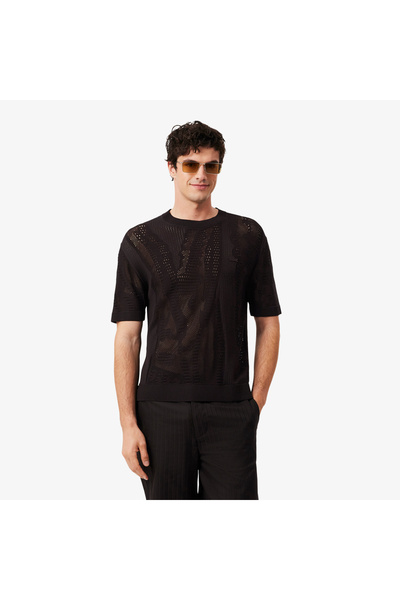 Lacoste Erkek Relaxed Fit Kısa Kollu Polo Yaka Kahverengi Triko