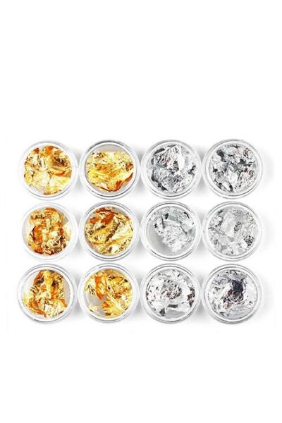 Misyul Tırnak Süsleme Folyo Parçaları, Nail Art Tırnak Süsleme Folyo Seti 12'li