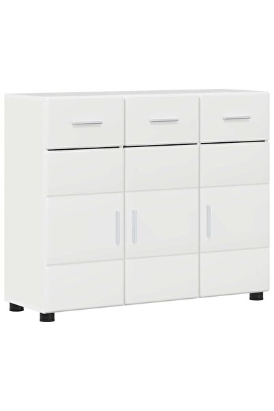 vidaxl Bufet FLORIN Alb lucios 88,5 x 30,5 x 73 cm Lemn compozit