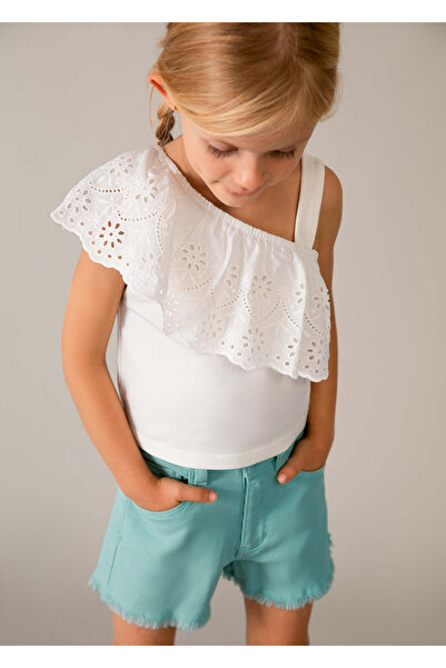 MAYORAL Girl's Tasseled Shorts Mint 234
