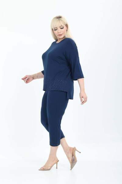 kısmet sepeti Women's Capri Tshirt with Stone Detail, Stylish Viscose Combed ...