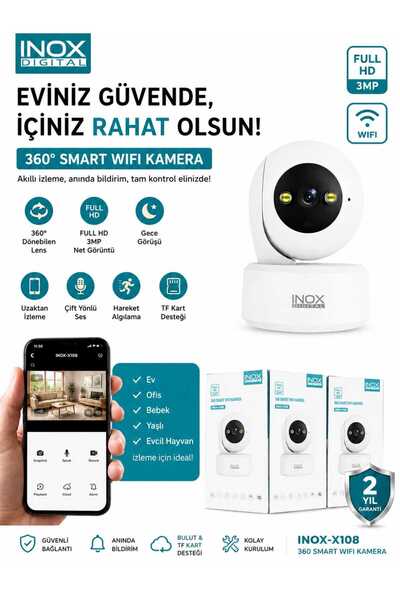 inox -X108 3MP WİFİ İÇ ORTAM PT KAMERA HİEASY
