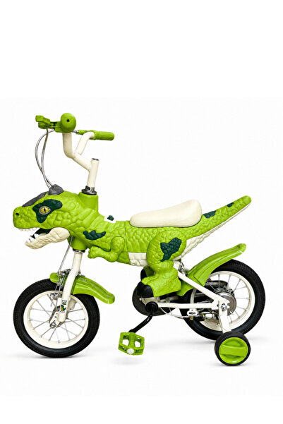 GTE Bicicleta Copii Dinozaur, Roti Ajutatoare, Cadru T-Rex 3D, Sa Ergonomica,...