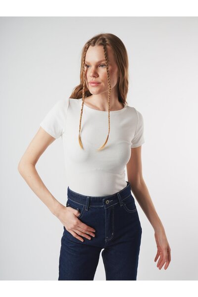 citycenterfashion Ženska bluza sa lađastim izrezom i kratkim rukavima cty-abr...