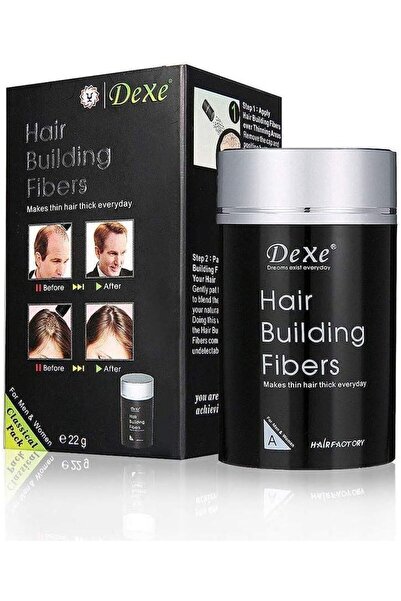 Dexe Hair Building Thickening Fibers For Man & Women, Black, 22 g