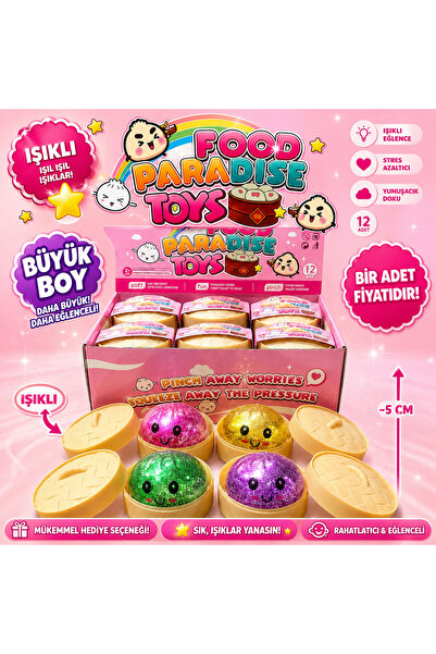 tmtoysandmore (Işıklı)Yeni Serii Dumpling Squishy Simli Model Büyük Boy Çin M...