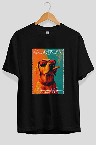 Ankhises Μπλουζάκι  "For Dog Lovers " με στάμπα σκύλου στο μπροστινό μέρος, Μ...