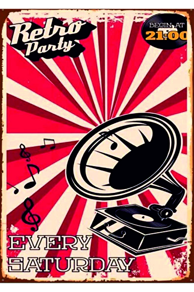 Lucena Retro dekoracija zida sa temom gramofona za retro žurke, drvena MDF sl...