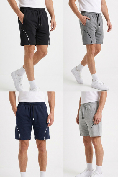 STRAVON Men's Shorts with Front Pockets, Back Zipper Pockets, and Elastic Wai...