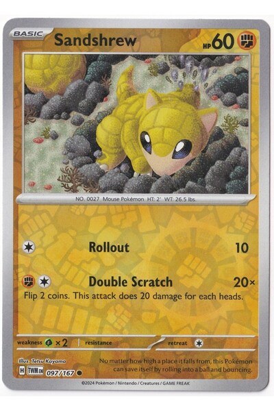 Pokemon Sandshrew [Reverse Holo] 097/167 - Twilight Masquerade - Card (Mint)