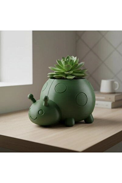 OEM Ghiveci Decorativ Tip Buburuză pentru Plante Mici și Suculente - Olive gr...