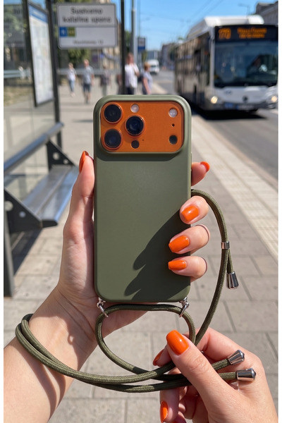 emybox İphone 17 Pro Max Askılı Yumuşak Silikon İçi Kadife Telefon Kılıfı İp ...