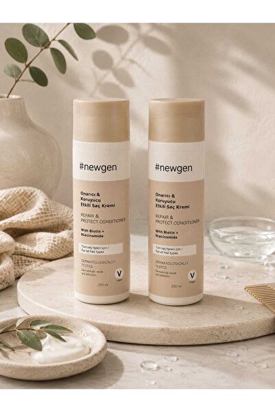 NewGen Onarıcı ve Koruyucu Saç Kremi 250 ml x 2 | Biotin + Niasinamid İçerikl...