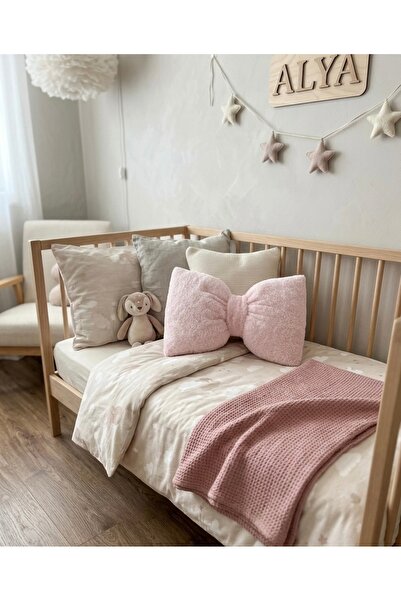 Keçeli parti hayalleri Bowknot Pillow Decorative Padded Pink